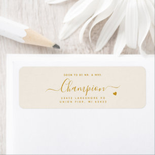 Étiquette de retour d'adresse de mariage minimalis