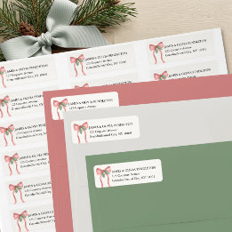 Étiquette de retour d'adresse de Noël au houx avec