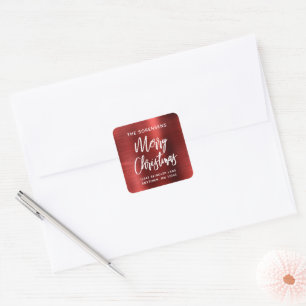 Étiquette de retour d'adresse Métal Rouge Joyeux N