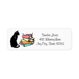 Étiquette de retour de chats et livres personnalis