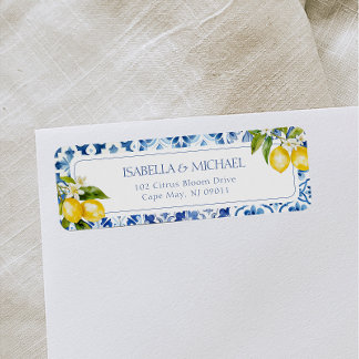 Étiquette de retour de citron de la côte d'Amalfi