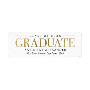 Étiquette de retour de graduation de balise élégan