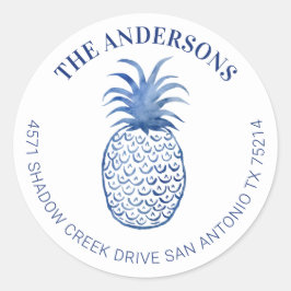 Étiquette de retour de l'ananas tropical hawaïen