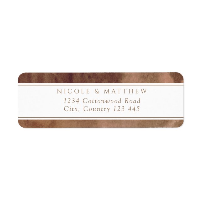 Étiquette de retour de l'aquarelle Earth Tones (Devant)