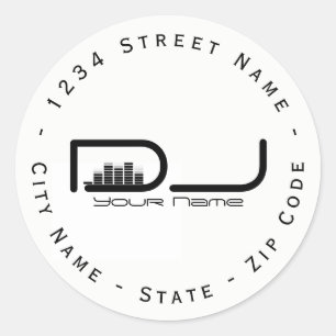 Étiquette de retour de l'égaliseur DJ circulaire