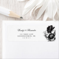 Étiquette de retour de Mariage blanc gothique clas