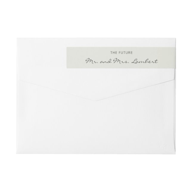 Étiquette de retour de mariage couleur beige uni (Dos)