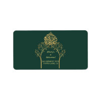 Étiquette de retour de mariage élégante florale IS