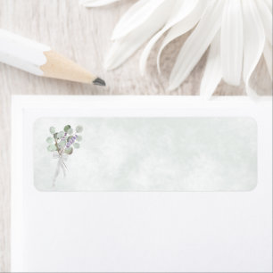 Étiquette de retour de mariage vierge Eucalyptus &
