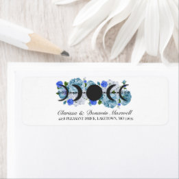 Étiquette de retour de phase Floral Rose bleu