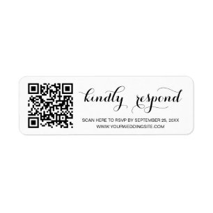 Étiquette de retour de script moderne RSVP QR Code