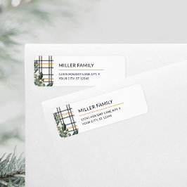Étiquette de retour de vacances Rustic Plaid