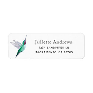 Étiquette de retour des colibris à gorge rubis