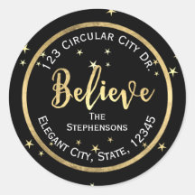 Étiquette de retour des étoiles d'or