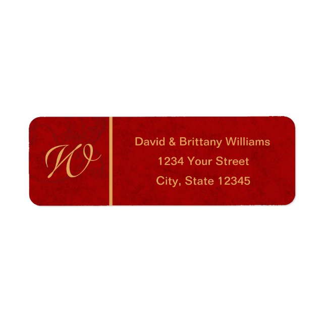 Étiquette de retour des fêtes de Noël monogramme (Devant)