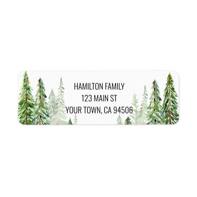 Étiquette de retour des pins de Noël (Devant)