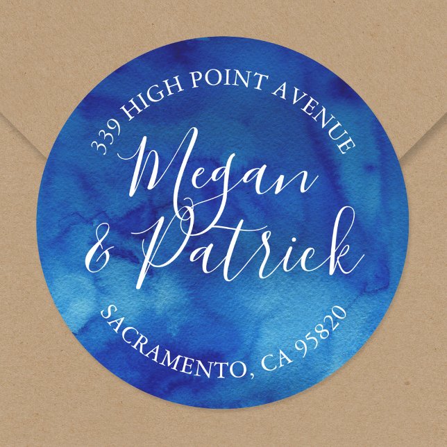 Étiquette de retour du Mariage rond Sapphire Tide (Créateur téléchargé)