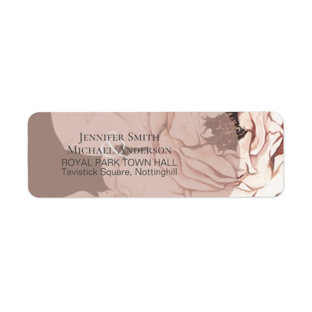 Étiquette de retour du Mariage Rose Blush Dusty (Devant)