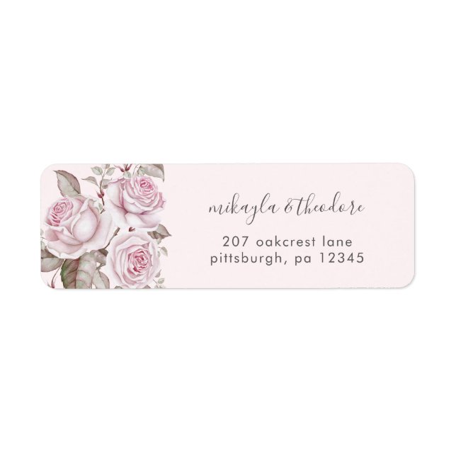 Étiquette de retour du Mariage Roses Roses Roses R (Devant)