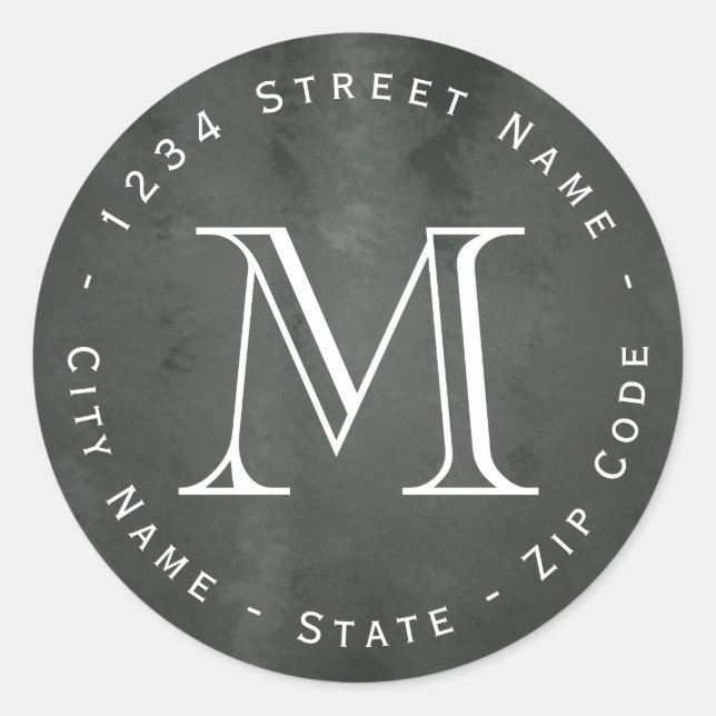 Étiquette de retour du monogramme du tableau de bo (Devant)