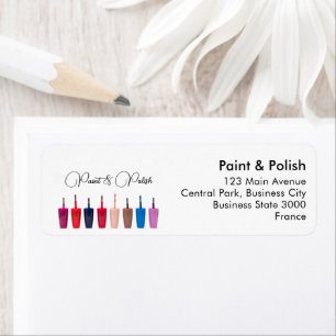 Étiquette de retour du salon à ongles polonais Set