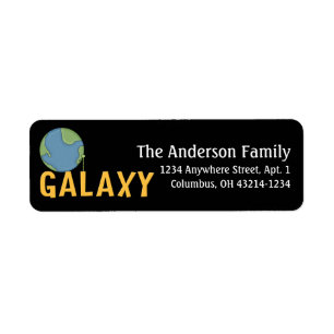 Étiquette de retour du thème Espace Galaxy