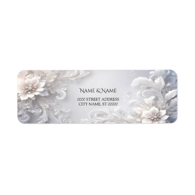 Étiquette de retour Floral Blanc (Devant)