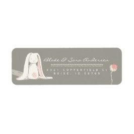 Étiquette de retour | Floral Girl Bunny Baptism