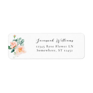 Étiquette de retour Floral Rose Peach V3