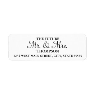 Étiquette de retour futur mariée et Mariage de cha