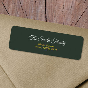 Étiquette de retour Gold & Forest Green