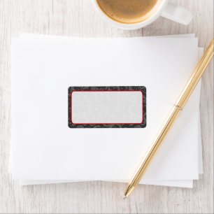 Étiquette de retour Gray and Red Floral Damask
