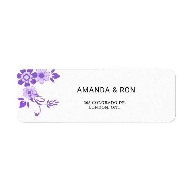 Étiquette de retour Mariage floral (Devant)