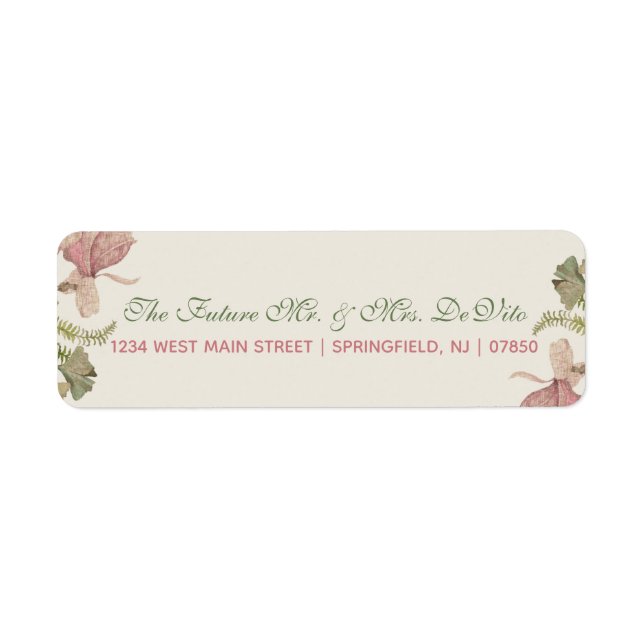 Étiquette de retour Mariage Floral Ginkgo Watercol (Devant)