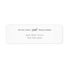 Étiquette de retour Mariage noir blanc élégant