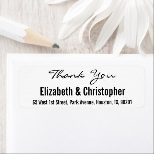 Étiquette de retour Merci de mariage personnalisé