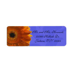 Étiquette de retour orange Gerber Daisy Blue