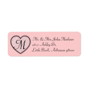 Étiquette de retour personnalisée Coeur rose