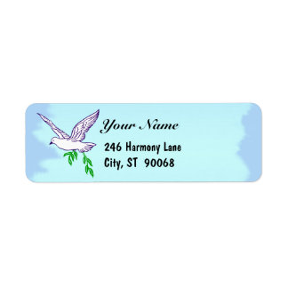 Étiquette de retour personnalisée Peace Dove Blue