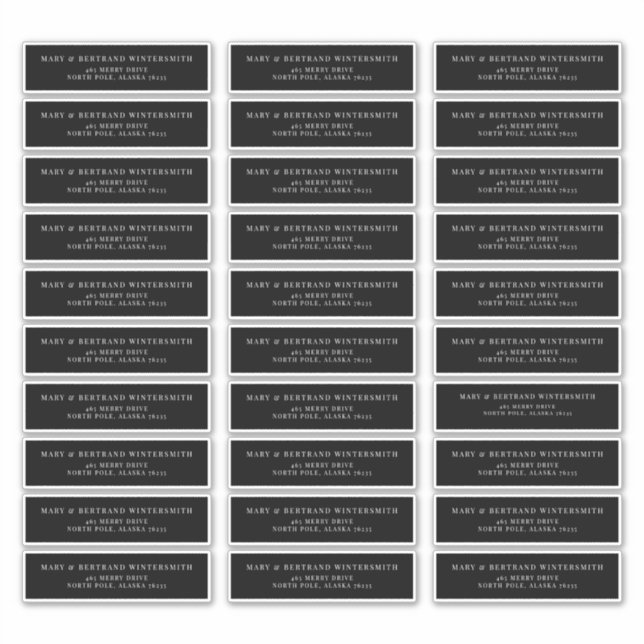 Étiquette de retour pré-adressée de mariage minima (Devant)