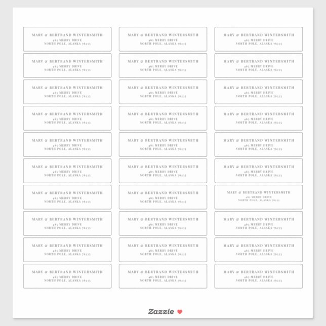 Étiquette de retour pré-adressée de mariage minima (Feuille)