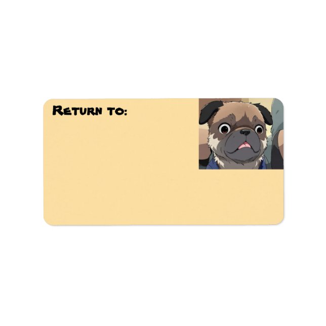 étiquette de retour pug (Devant)