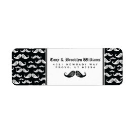 Étiquette de retour | Script moderne Mustache Boy