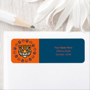 Étiquette de retour Tiger Head personnalisable