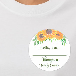 Étiquette de Réunions de Famille Tournesol