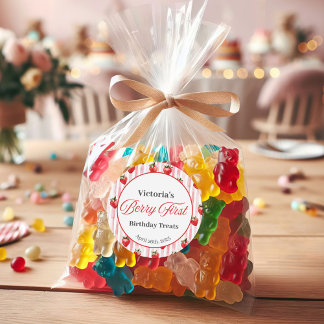 Étiquette de sac de traitement fraise