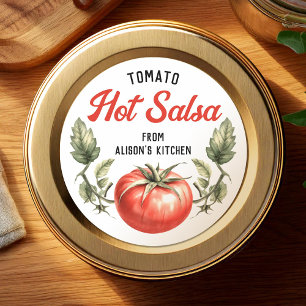 Étiquette de salsa chaude tomate personnalisée ave