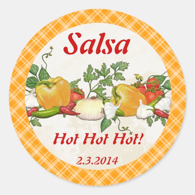 Étiquette de salsa couleur personnalisée (Devant)