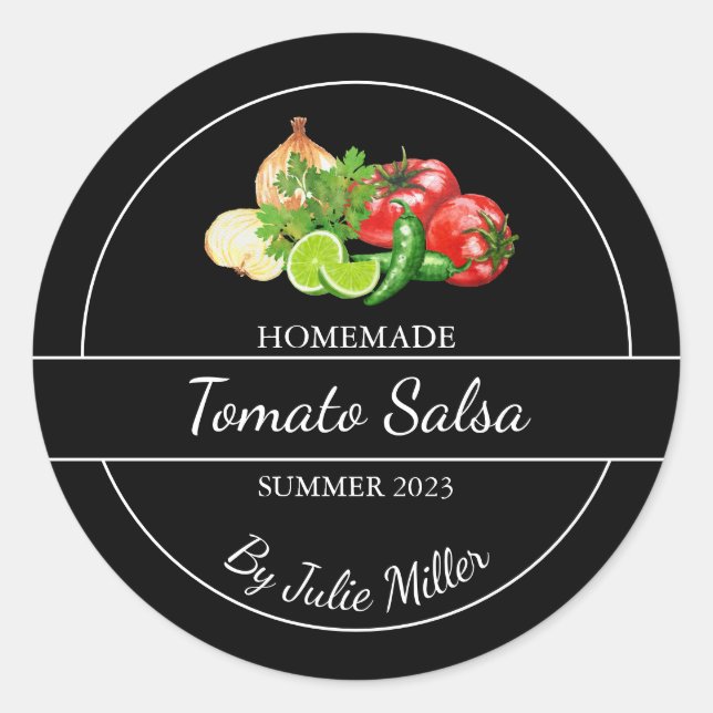 Étiquette de salsa de tomate maison simple (Devant)