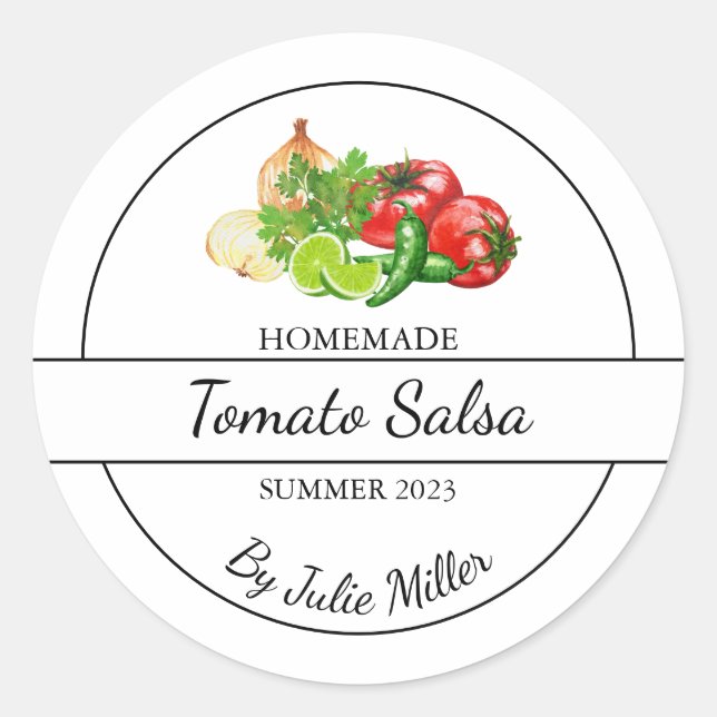 Étiquette de salsa de tomate maison simple (Devant)